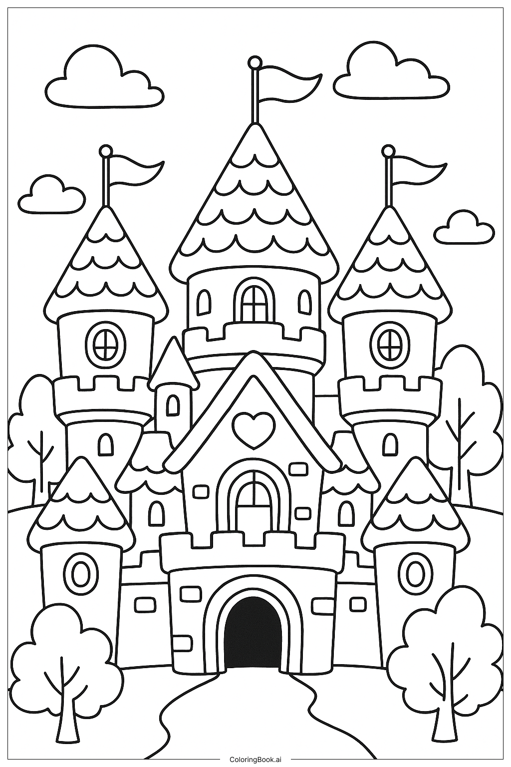 The Cookie Run Kingdom Castle Fa ade Coloring Page Free PDF PNG Printable 