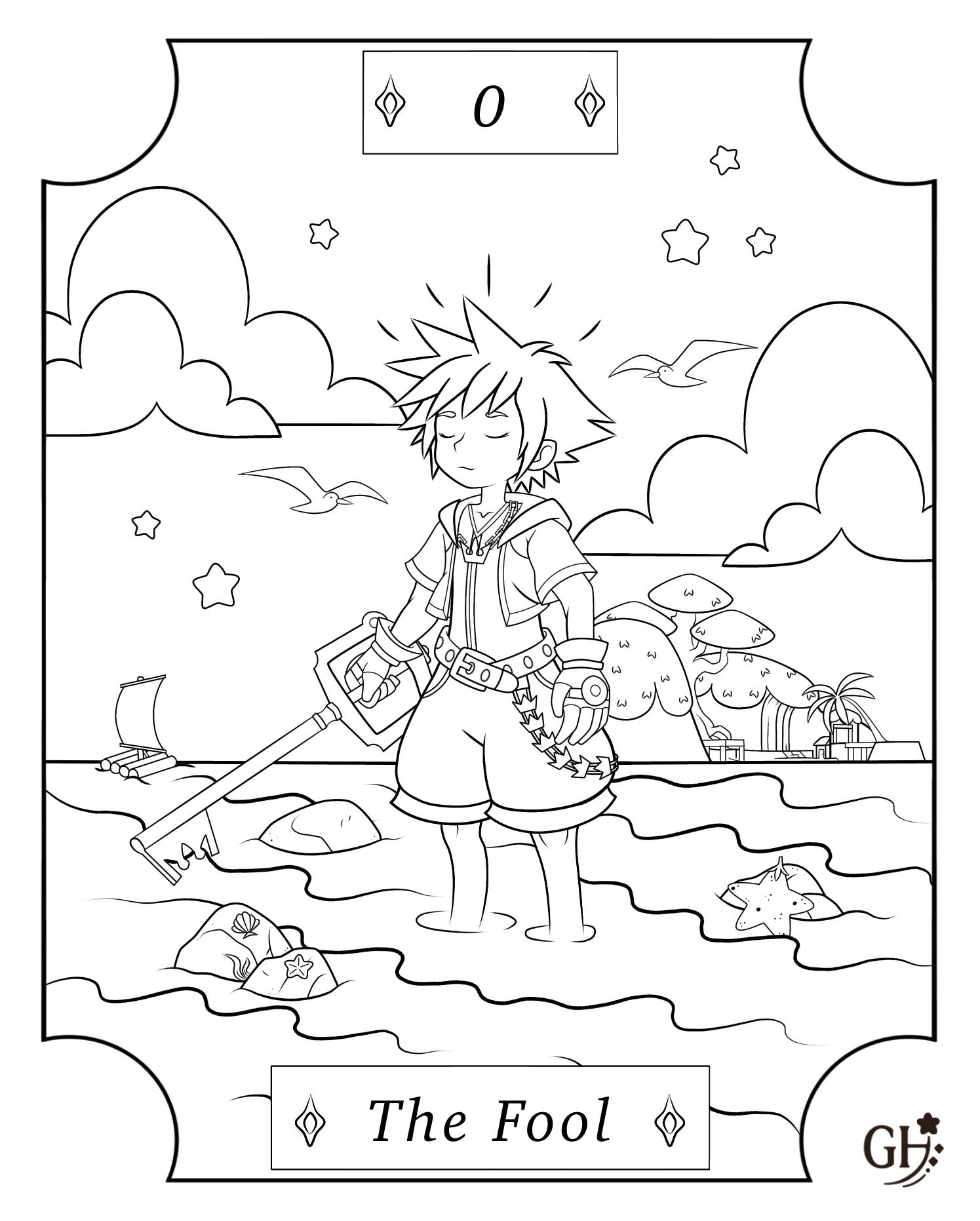 kingdom of hearts coloring pages