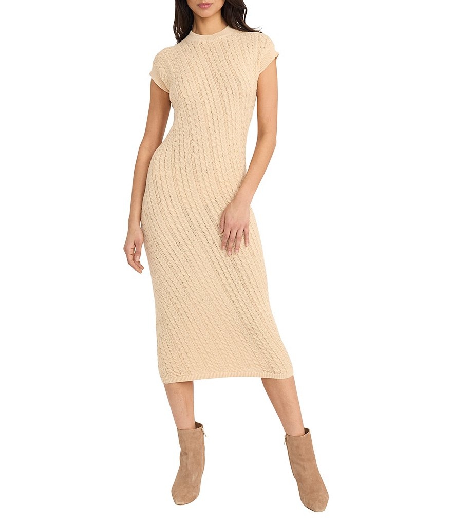 The Good Journey Cap Sleeve Sweater Midi Dress Dillard s