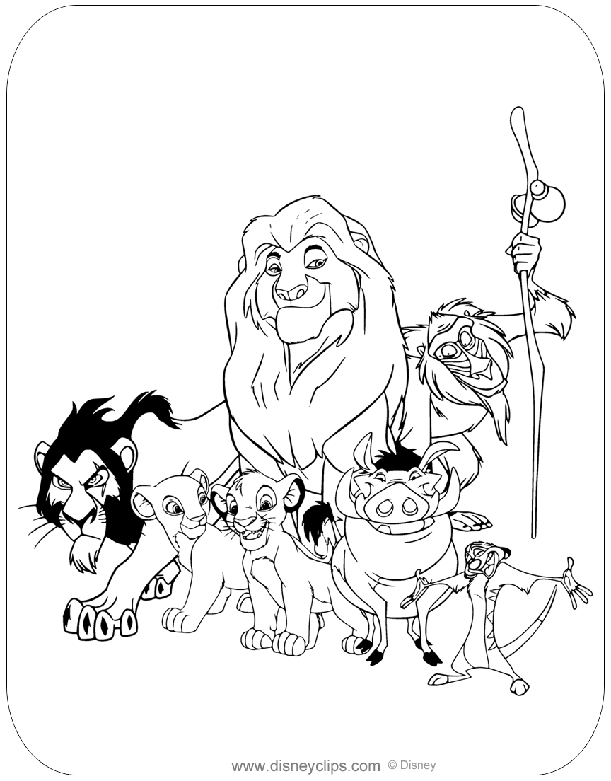 The Lion King Coloring Pages Printable PDF Disneyclips