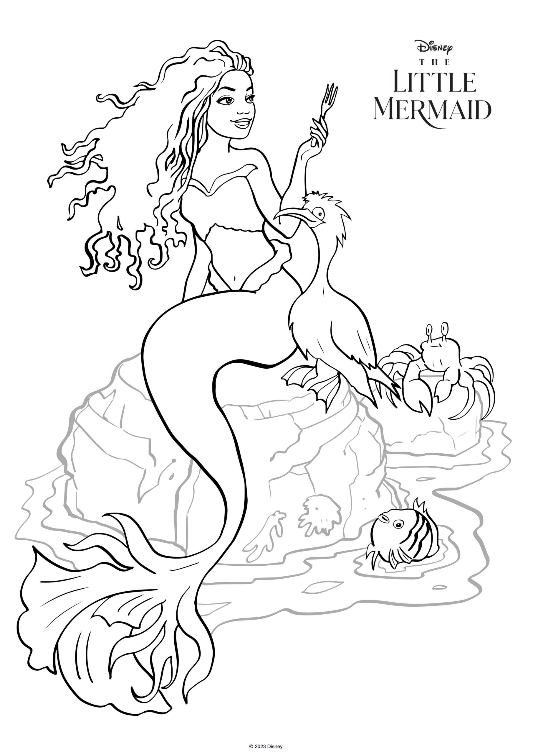 coloring pages little mermaid