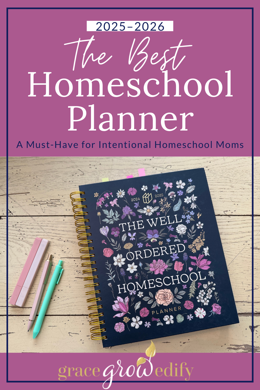 The Well Ordered Homeschool Planner Undated Gold Spiral Bound