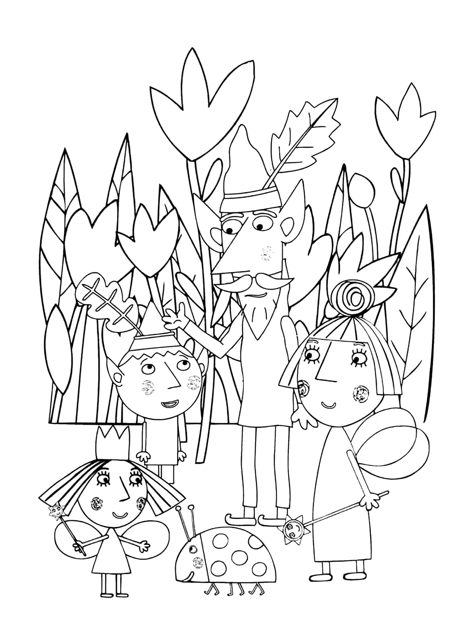 The Whole Family Ben And Holly s Little Kingdom Coloring Pages