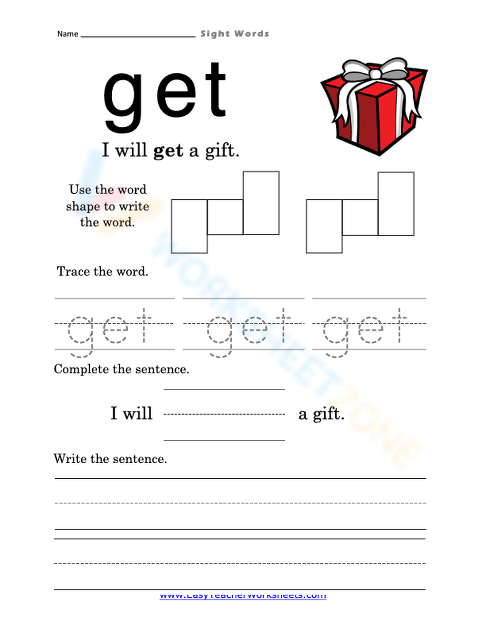 The Word get Worksheet