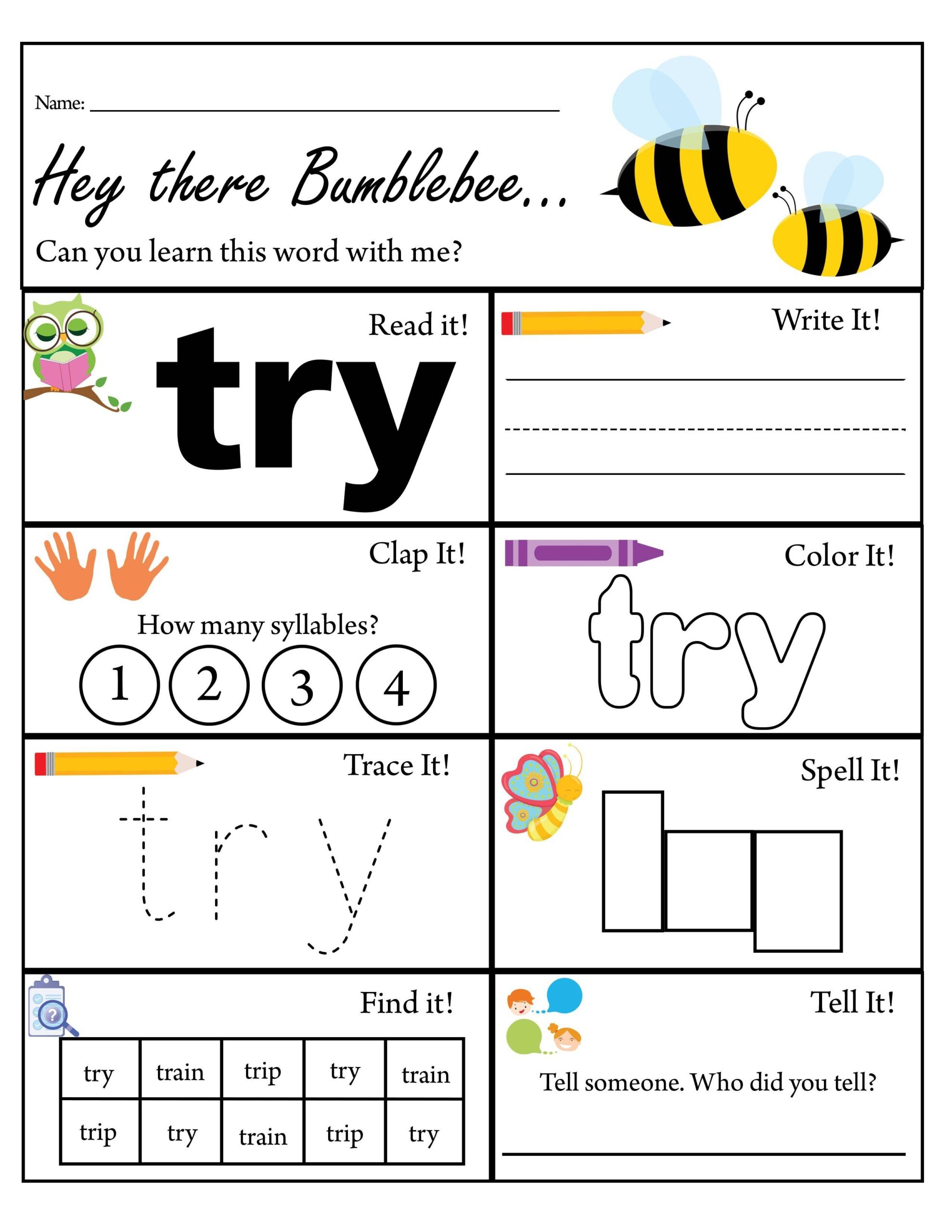 did sight word worksheet