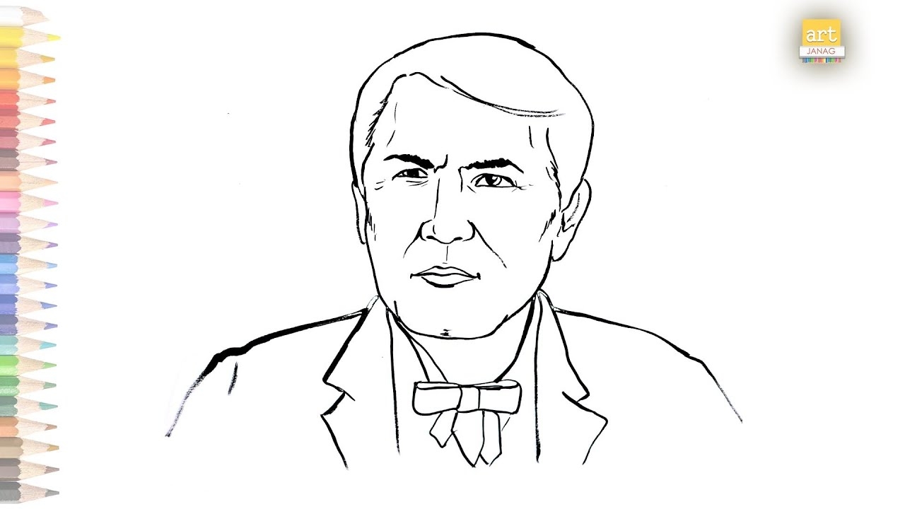 how to draw thomas edison