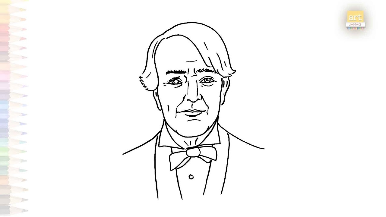 Thomas Edison Drawings Portrait Sketches Easy How To Draw Thomas Edison Step By Step artjanag YouTube