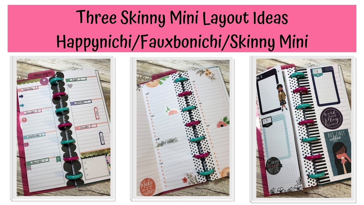 Three DIY Happy Planner Skinny Mini Layout Ideas Happynichi YouTube