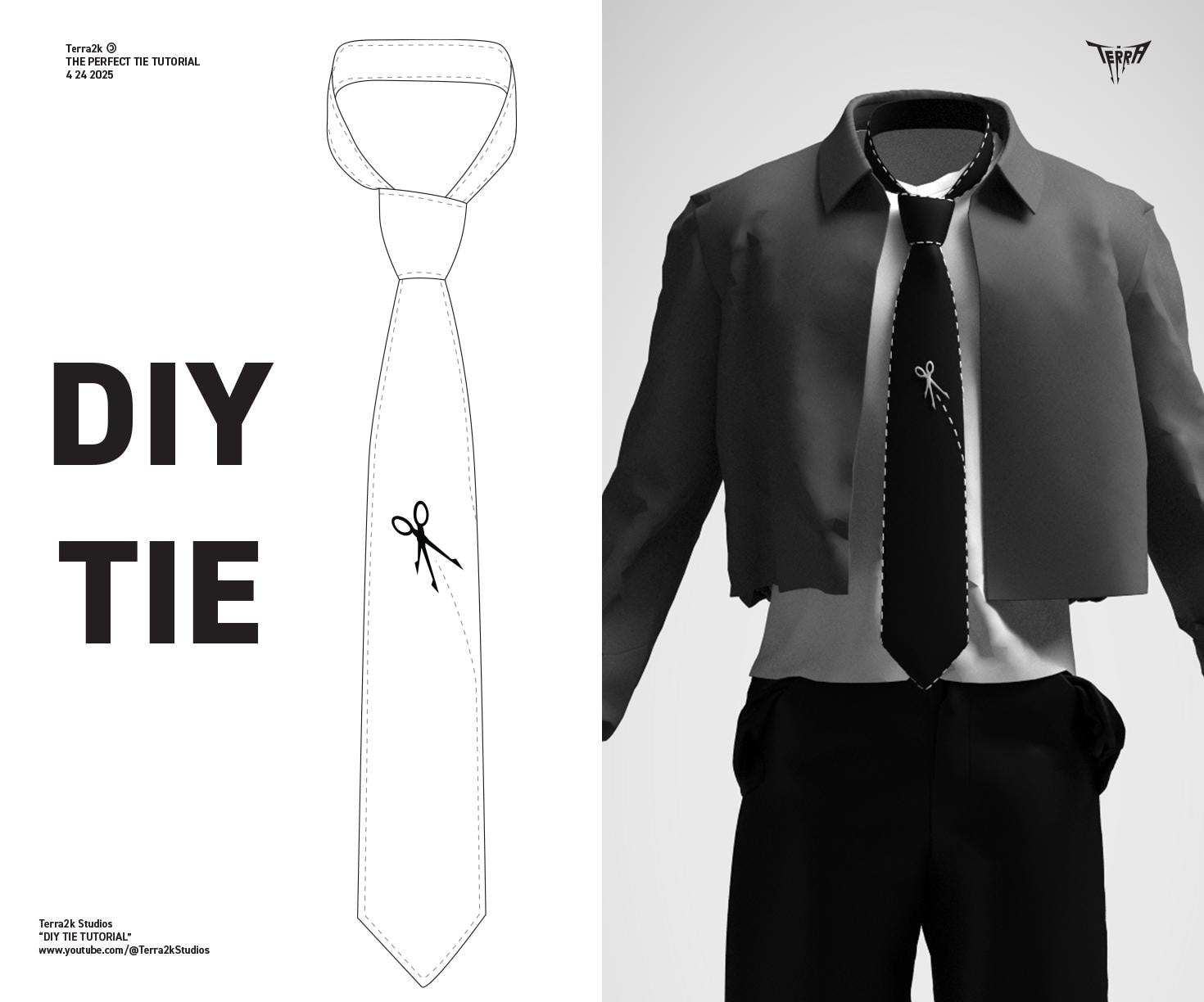 Tie Sewing Pattern With Video And PDF Instructions Etsy