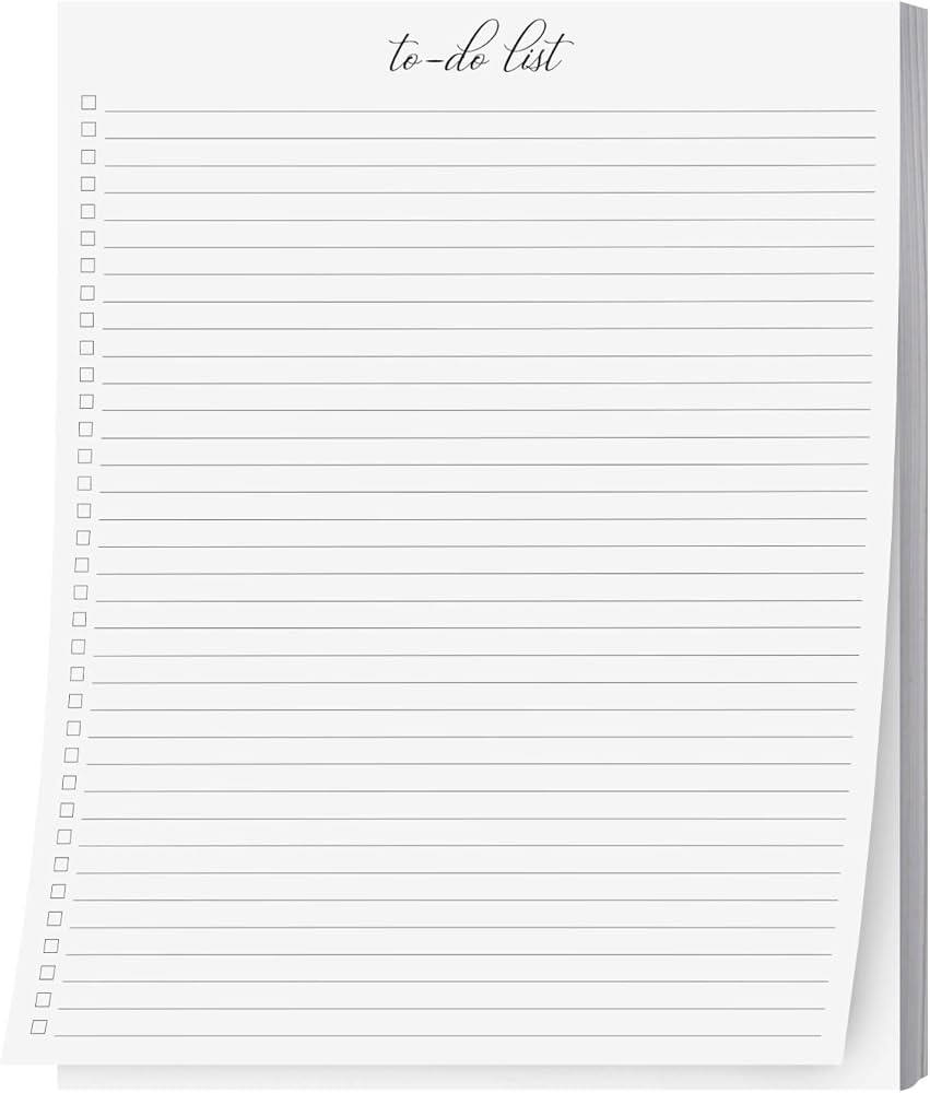 To Do List Notepad Checklist Writing Planning Pad Simple Script College Ruled Glued On Top