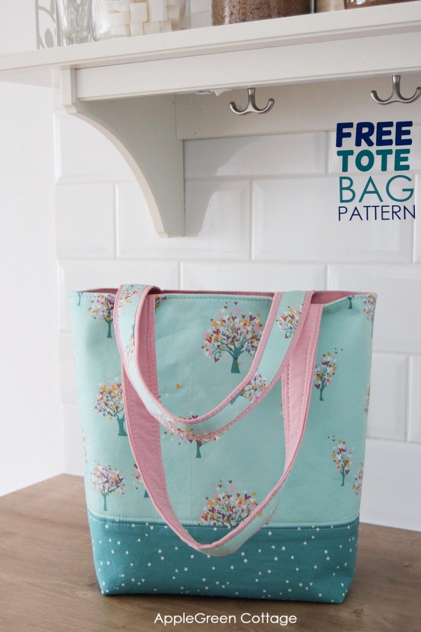 Tote Bag Pattern Free Tote Pattern In 2 Sizes AppleGreen Cottage