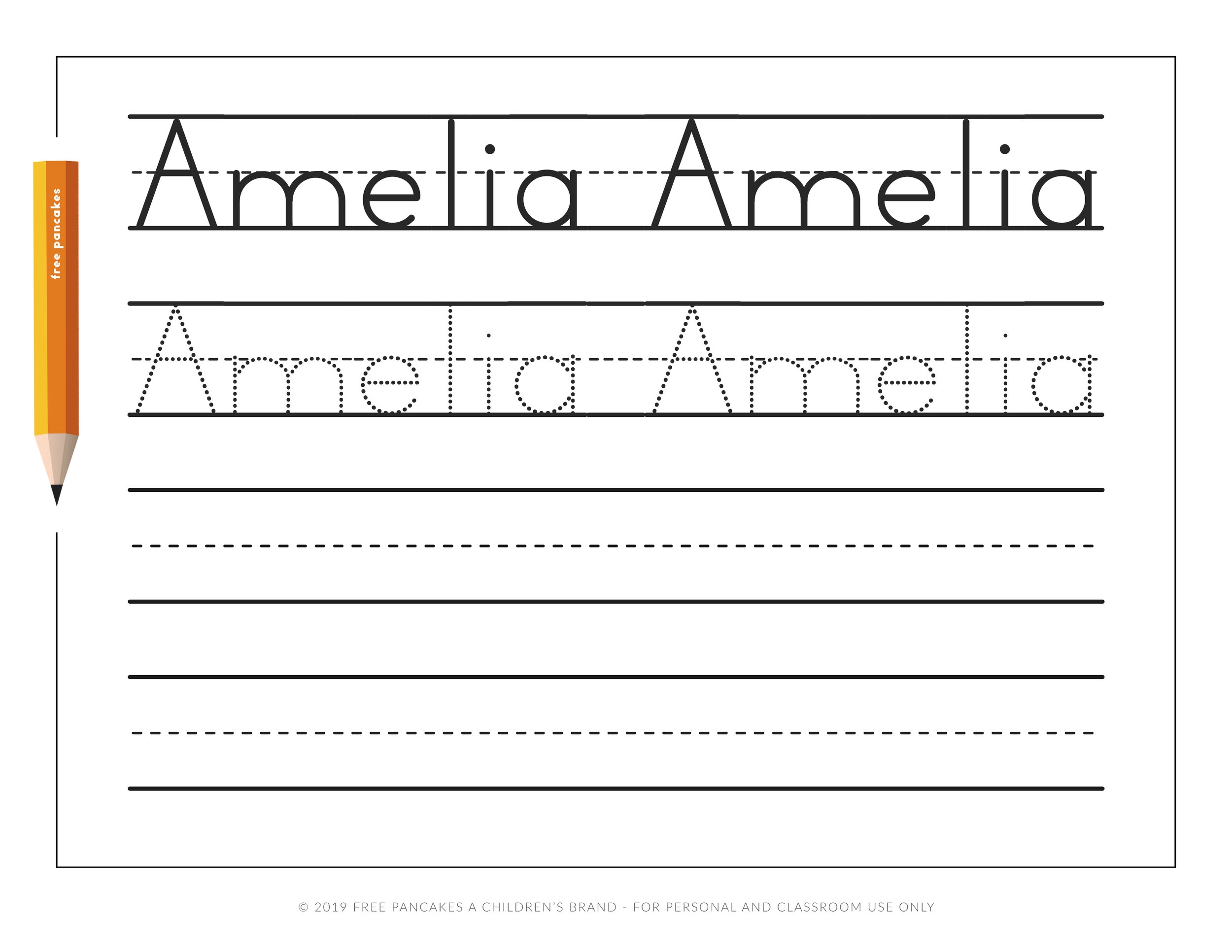 Trace Paper Printable Name Tracing Custom Handwriting Practice Custom Name Tracing Book