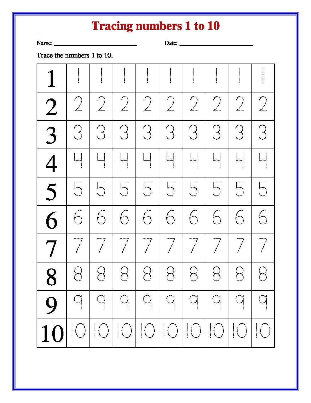 worksheet tracing numbers 1 20
