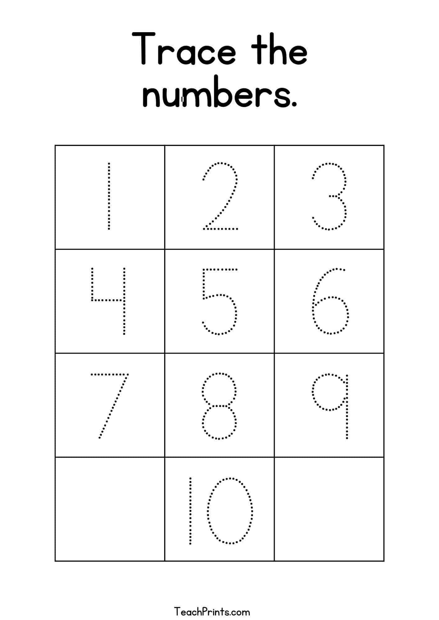 printable number sheets