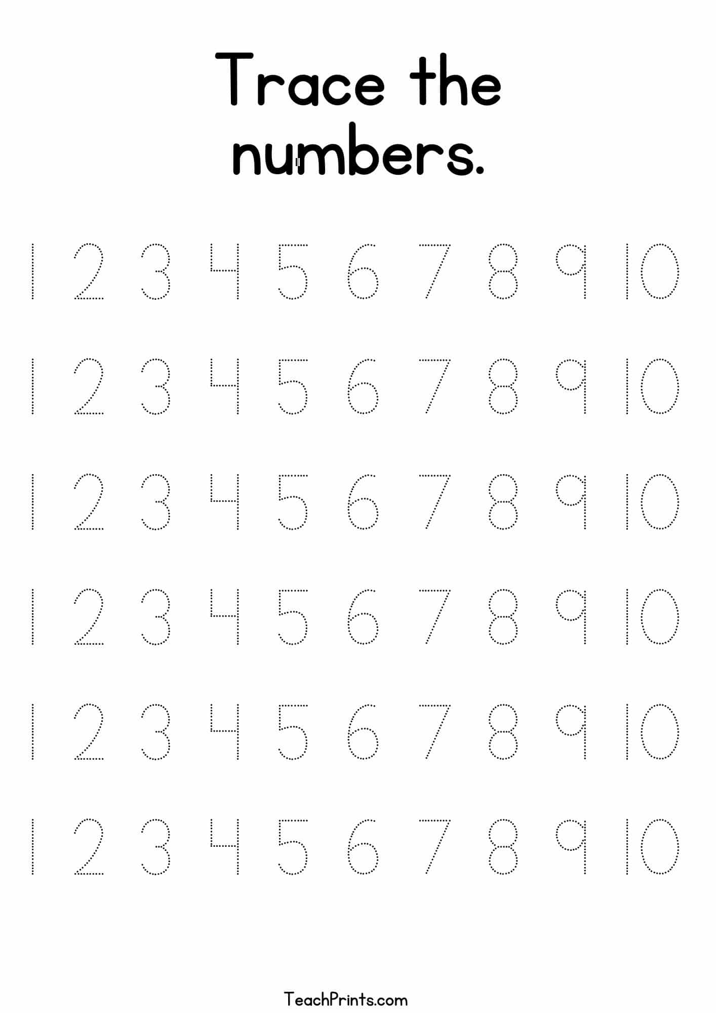 free printable number tracing worksheets