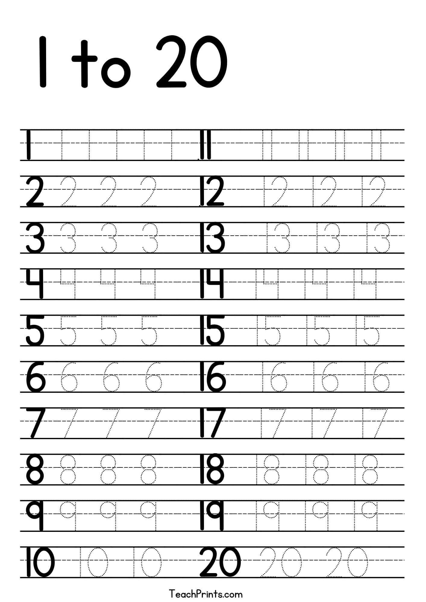 number tracing printables