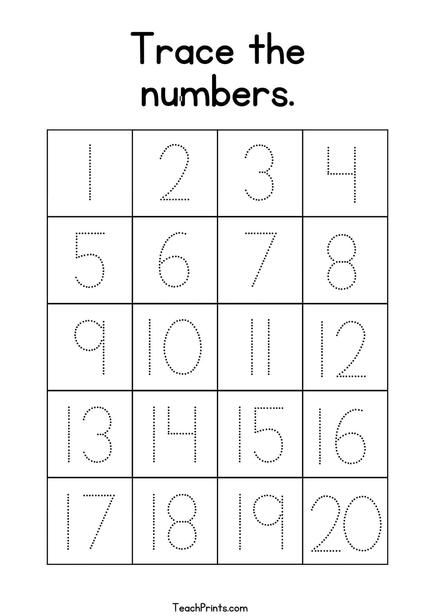 traceable numbers 1 10 worksheets