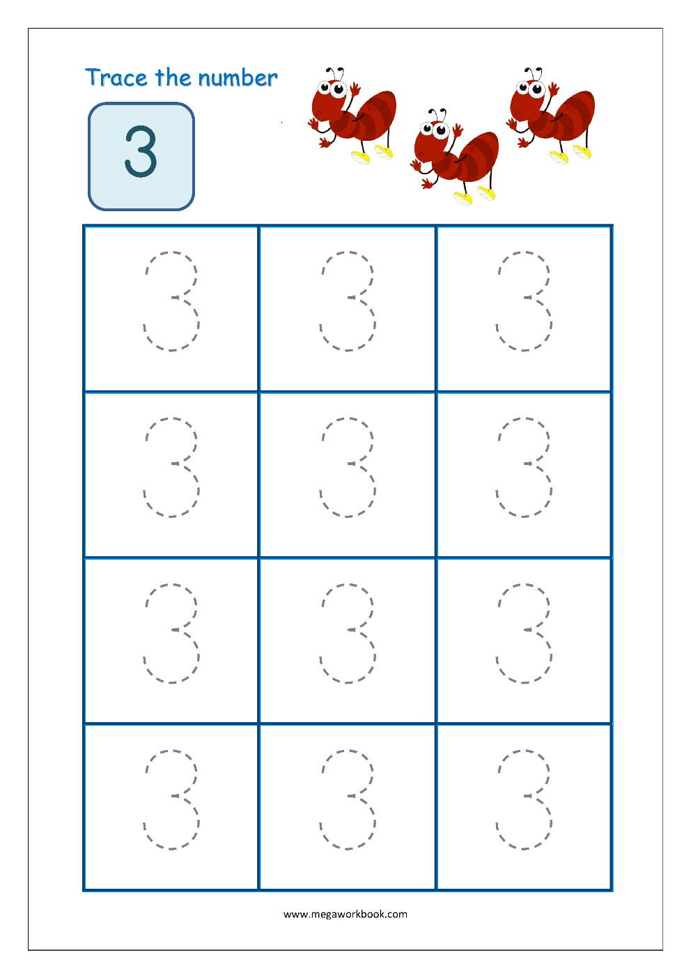 Tracing Numbers Number Tracing Worksheets Tracing Numbers 1 To 10 Number Writing Practice MegaWorkbook