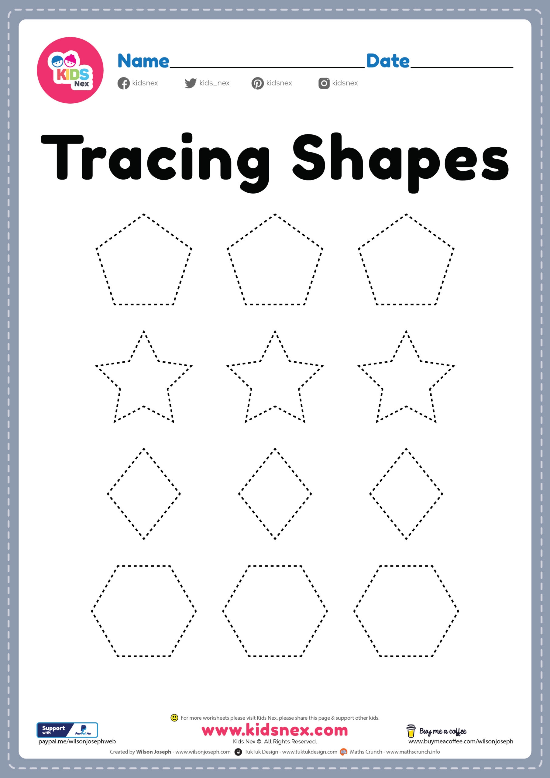 tracing worksheets for preschoolers