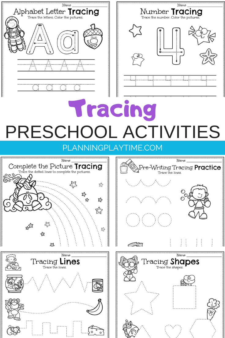 free preschool tracing pages