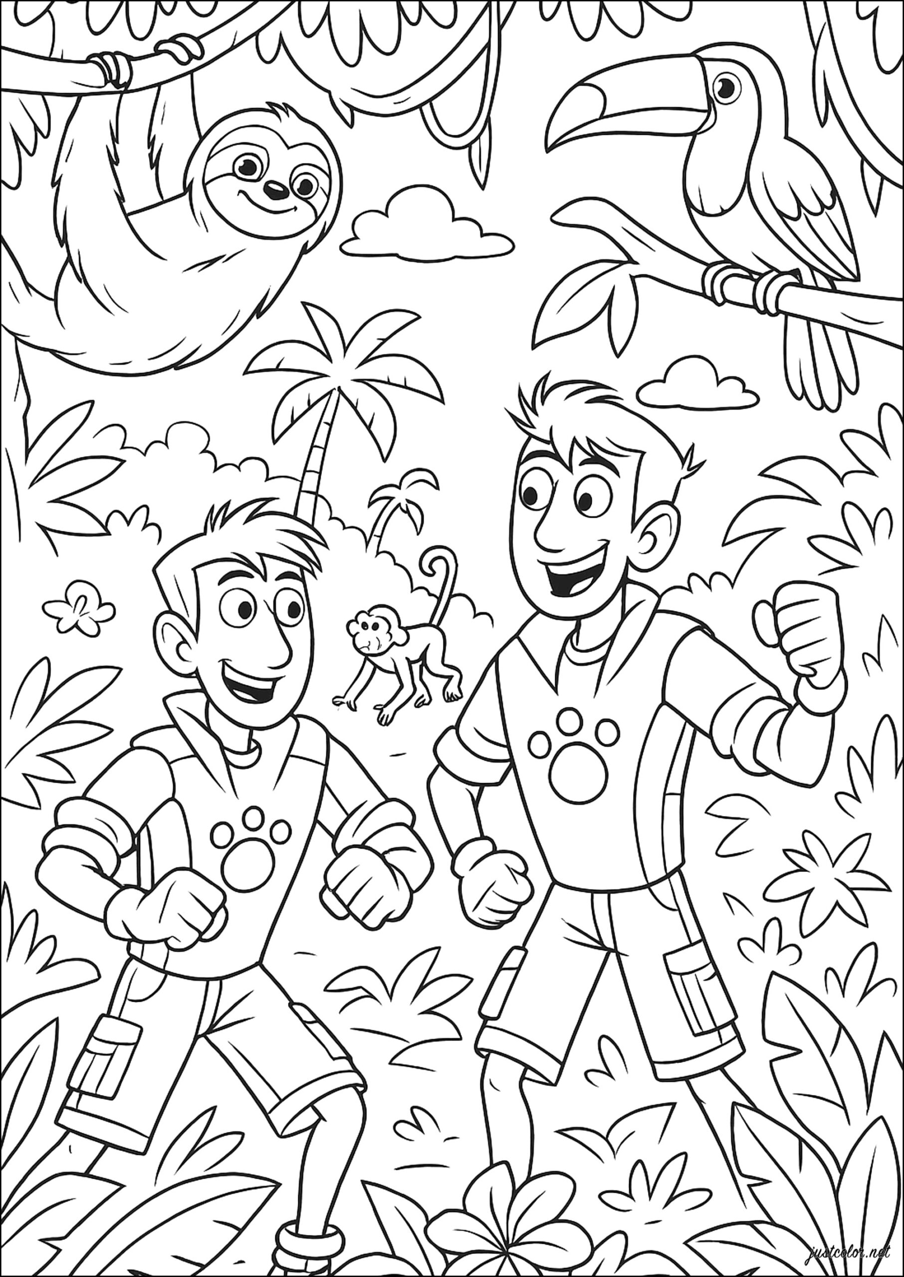 Tropical Adventures In The Happy Jungle Wild Kratts Coloring Pages