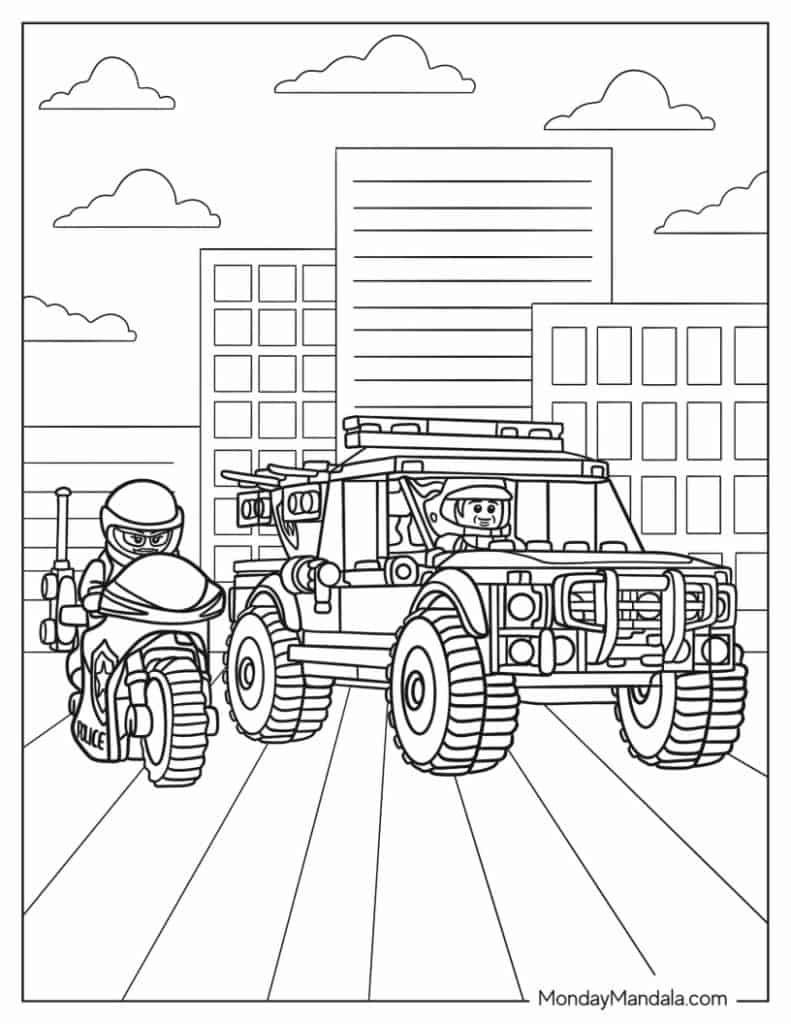 coloring pages of lego city