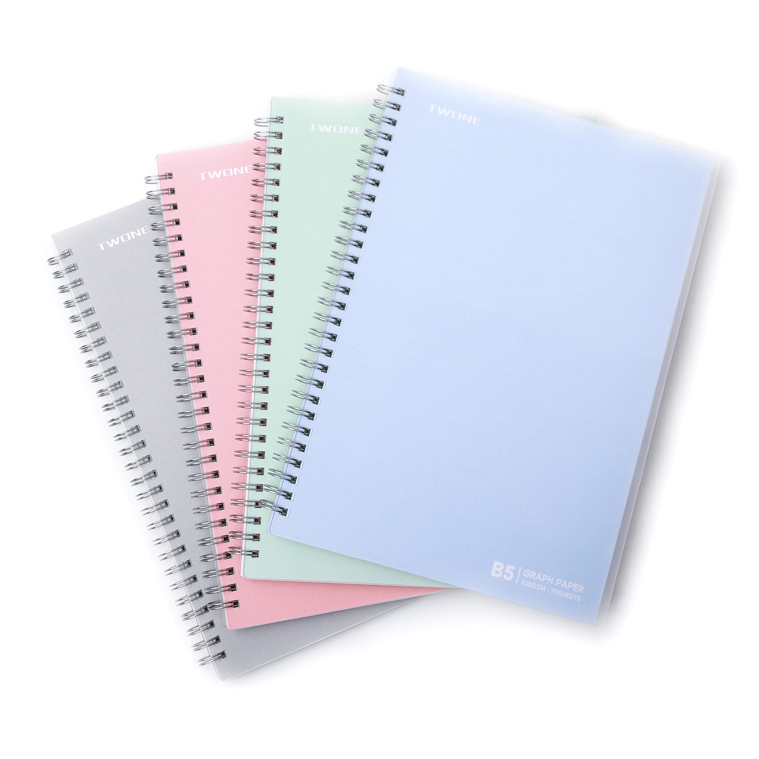 TWONE 4 Pack Graph Paper Notebook Spiral Bound 10 X 7 Inches With 70 Sheets 140 Grid Paper Ideal For Math And More Amazon au Stationery Office Products