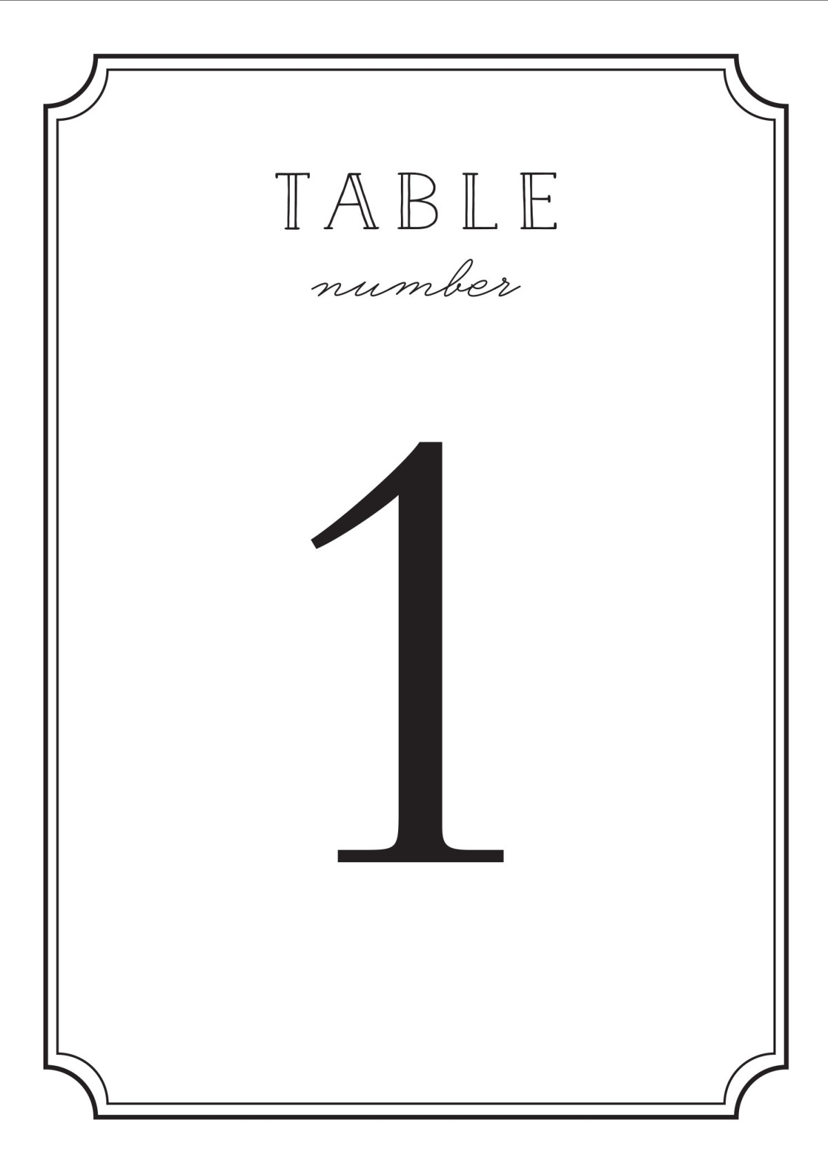 number 1 printable