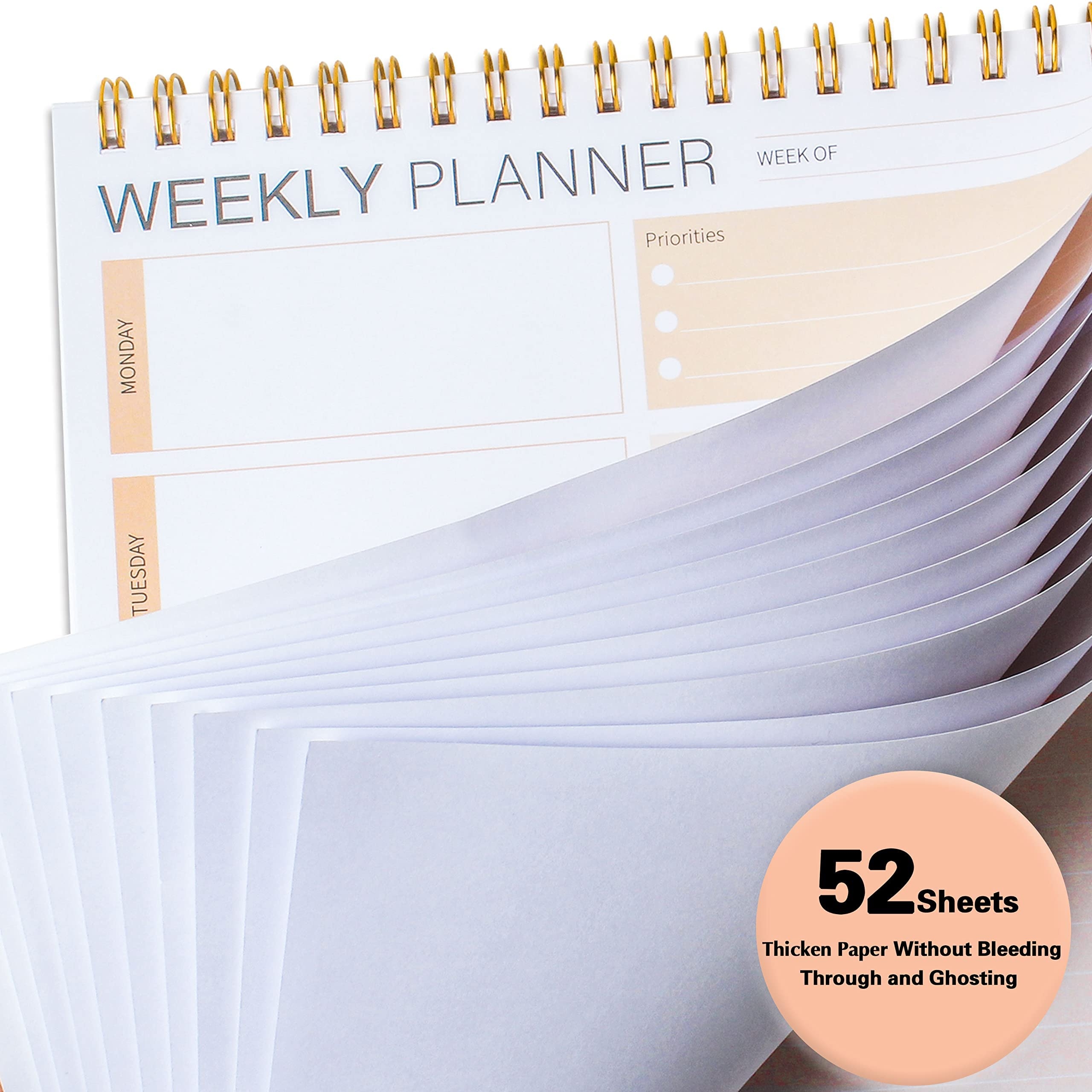 undated weekly planner spiral