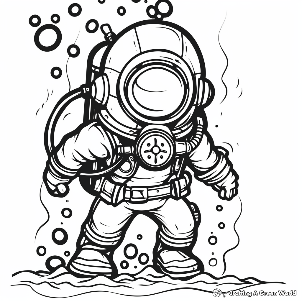 scuba diver pictures to color