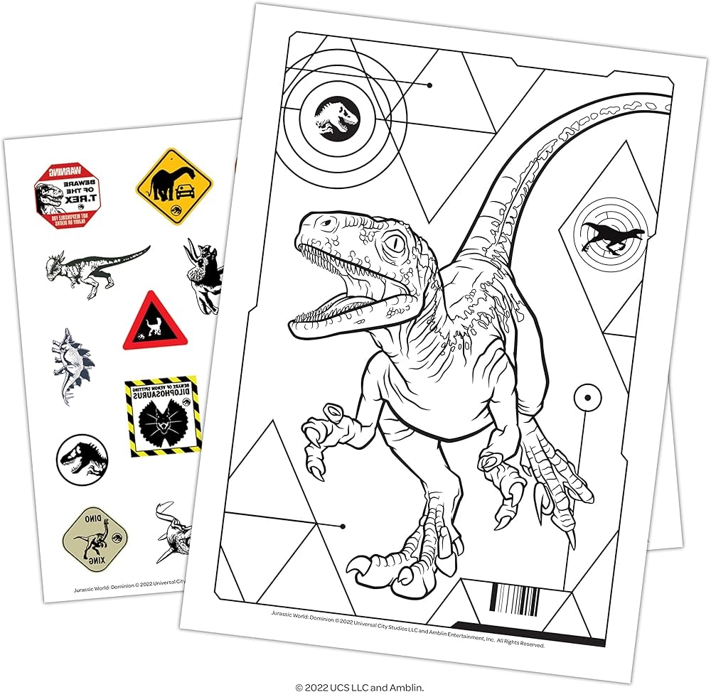 Universal Jurassic World Dominion 48 Page Coloring And Activity Book With Temporary Tattoos 53051 Bendon 9781690233046 Amazon Books