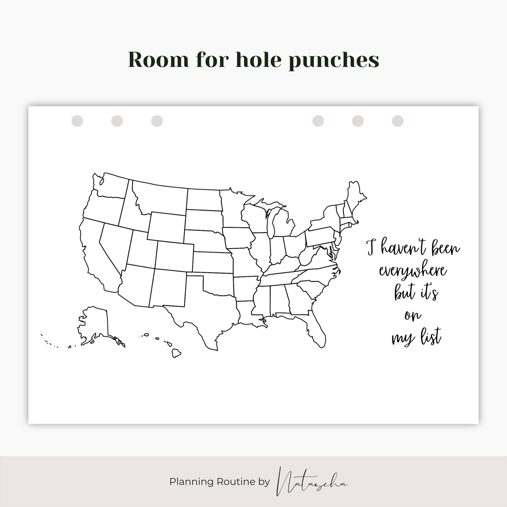 USA Travel Tracker Map Printable State Checklist digital Download Etsy