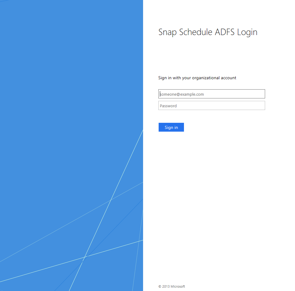 Using Active Directory Federation Services For Single Sign On With Snap Schedule 365
