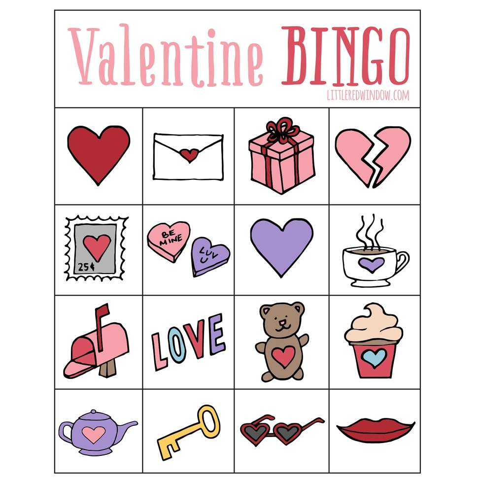 valentine day bingo