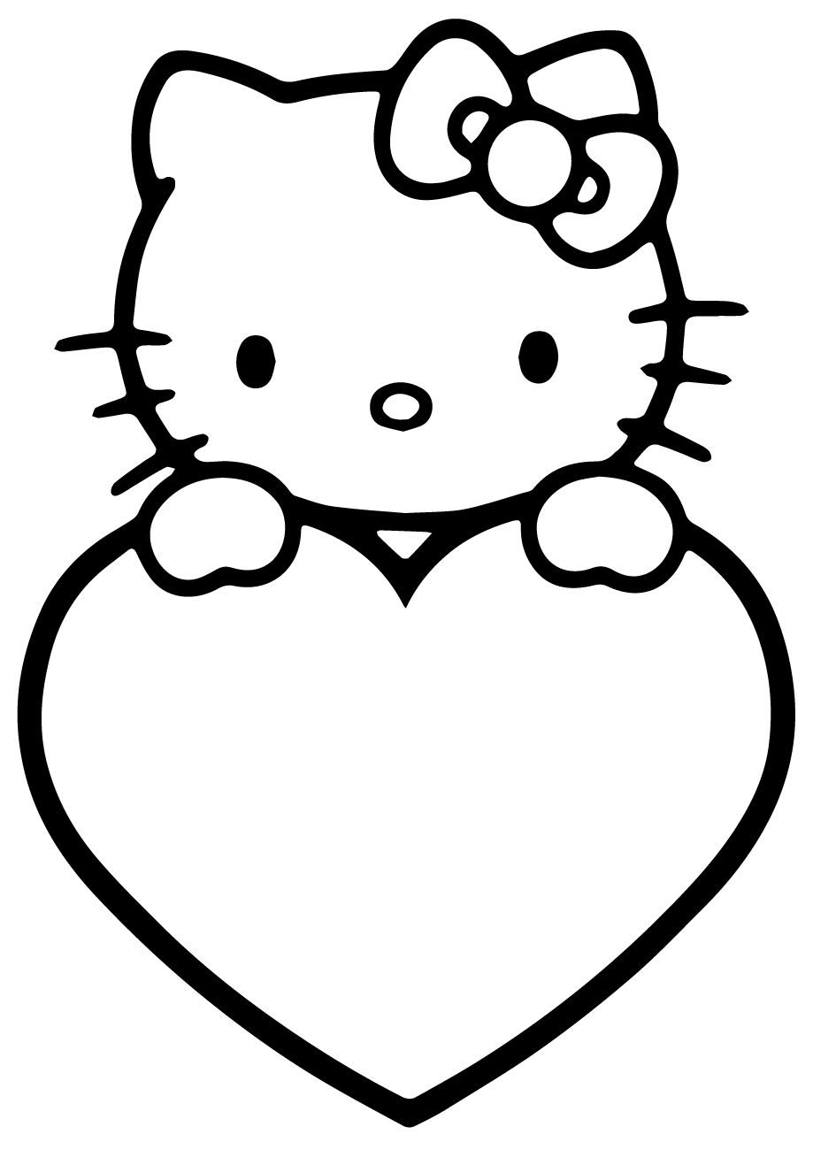 Valentine s Day Hello Kitty Coloring Page Free Printable