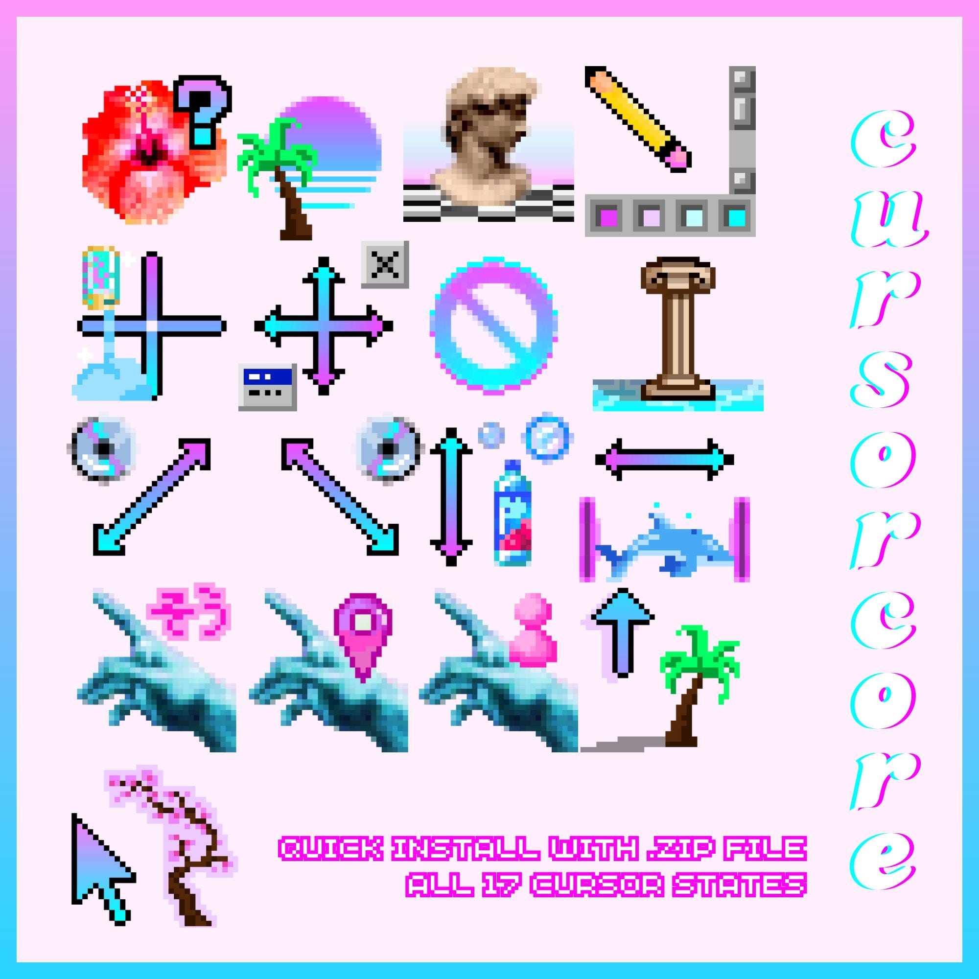 Vaporwave Animated Cursors Full Aesthetic Pack Of All 17 States Etsy