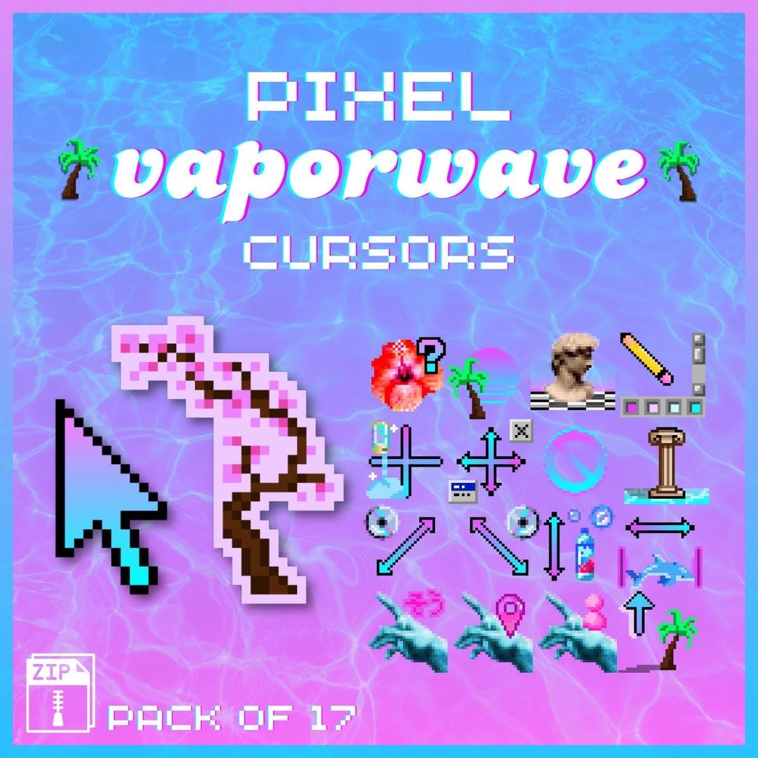 Vaporwave Animated Cursors Full Aesthetic Pack Of All 17 States Etsy