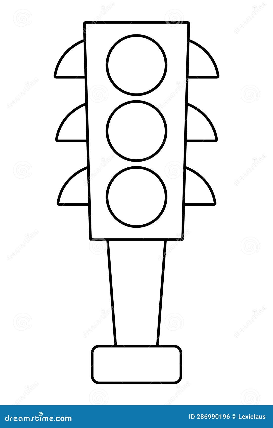 Vector Black And White Traffic Lights Icon Road Street Sign Line Clipart Stock Vector Illustration Of Contour Stoplight 286990196