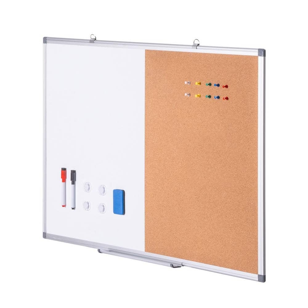 VEVOR 36 X 24 In Whiteboard And Cork Board Combo With Aluminum Frame 2 in 1 Magnetic Dry Erase Bulletin Board RMB36X24BBRM12MTFV0 The Home Depot