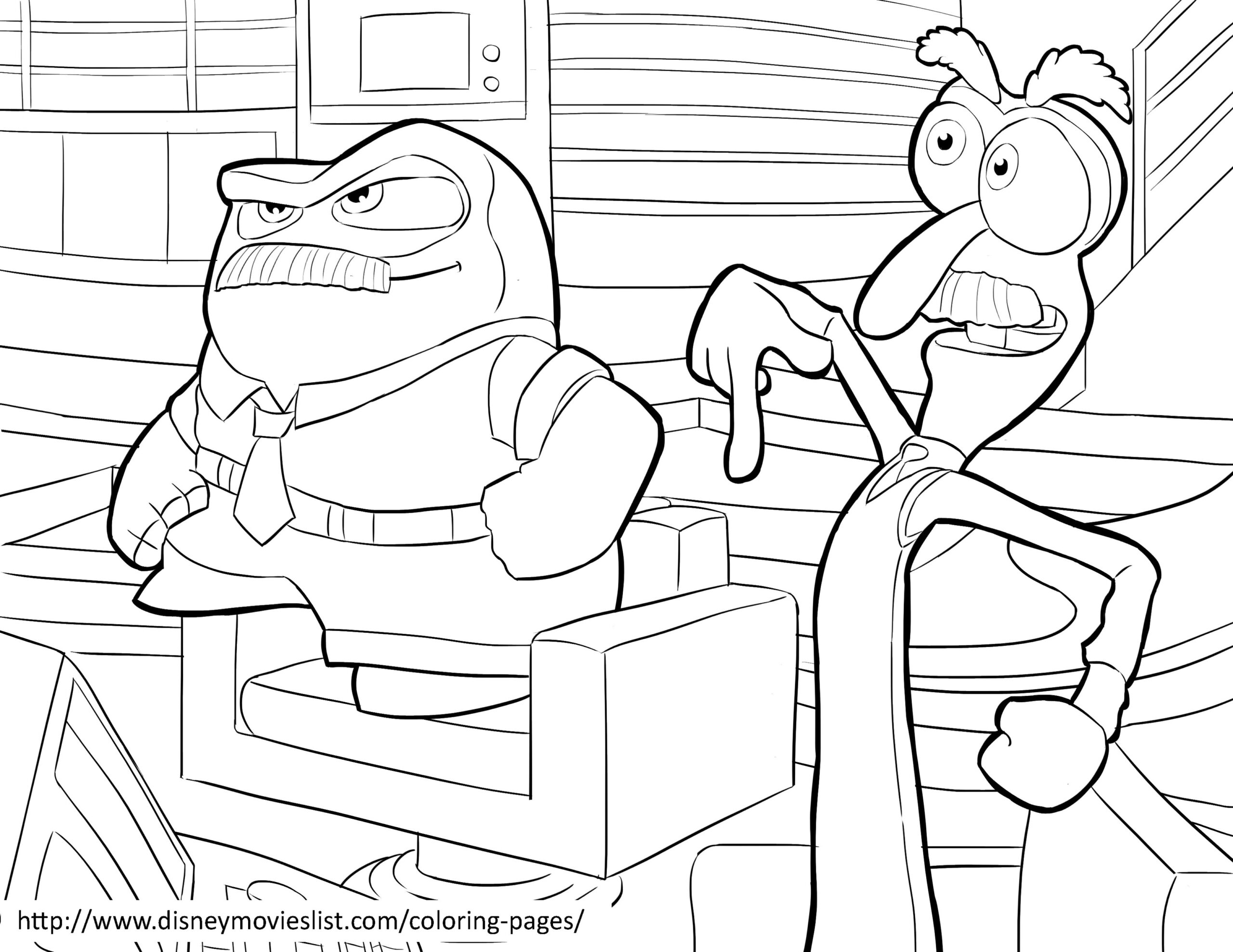 Vice Versa Fear Anger Inside Out Coloring Pages