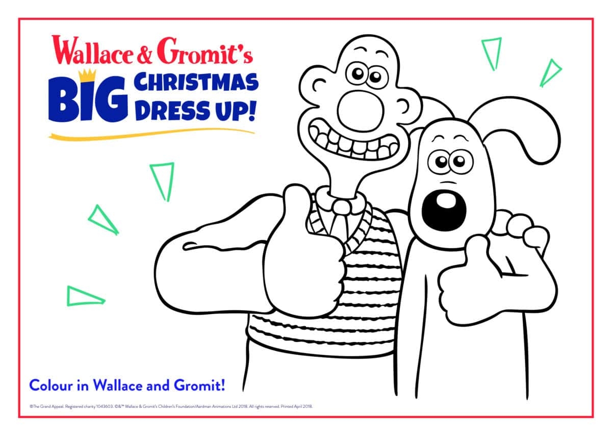 wallace and gromit colouring pages