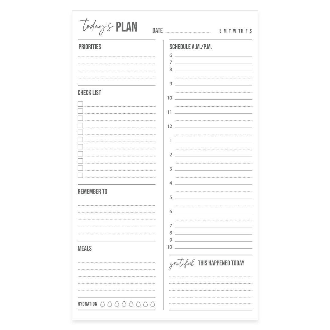 Walmart Daily Task List Sticky Notepad 6 X 10 Schedule Reminder Self Care Checklist Walmart