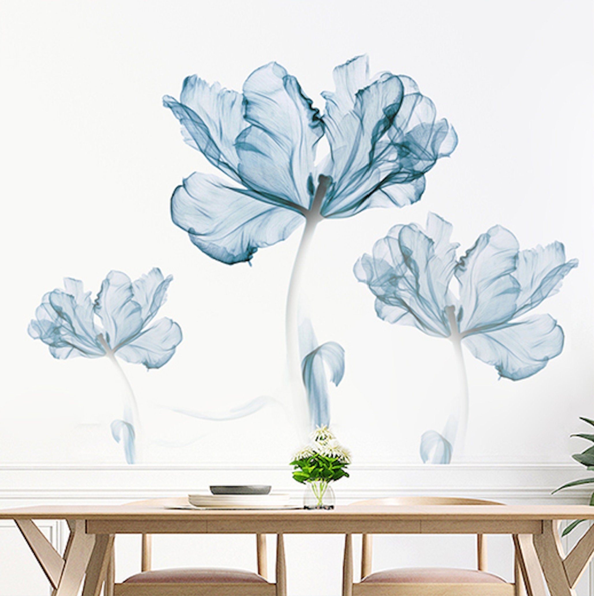 Watercolor Lotus Flower Wall Decal Large Removable Floral Sticker Etsy