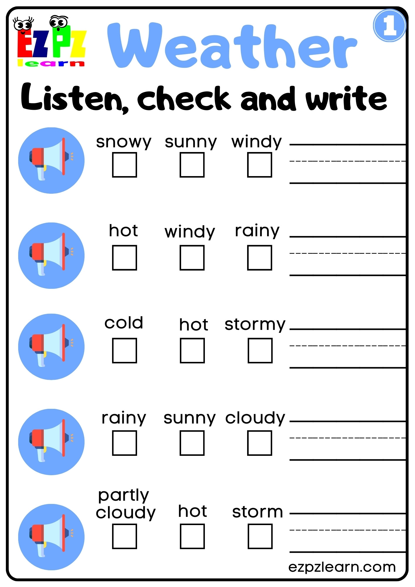 worksheets for weather