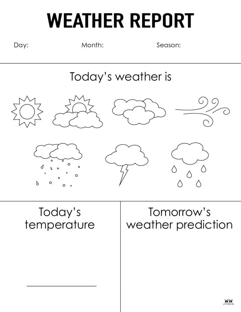 weather worksheets for preschoolers