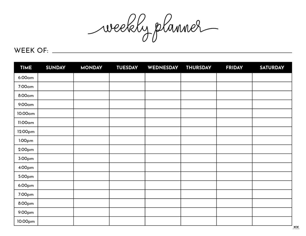 Weekly Planners 32 FREE Printables Printabulls