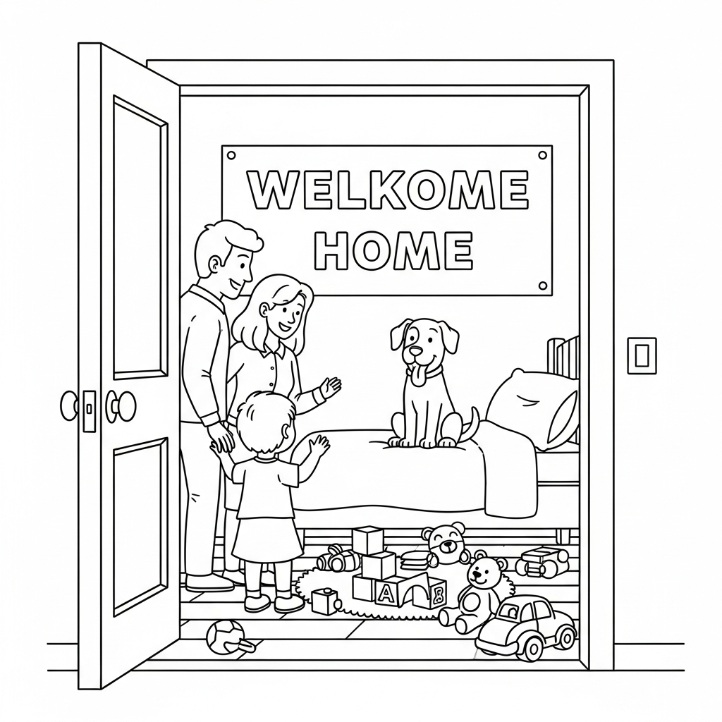 welcome home pictures to color