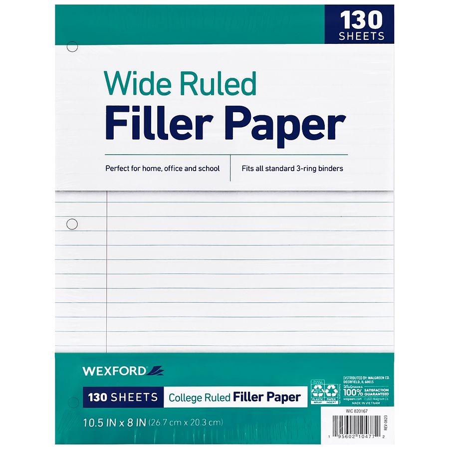 Wexford Filler Paper Wide Ruled Walgreens