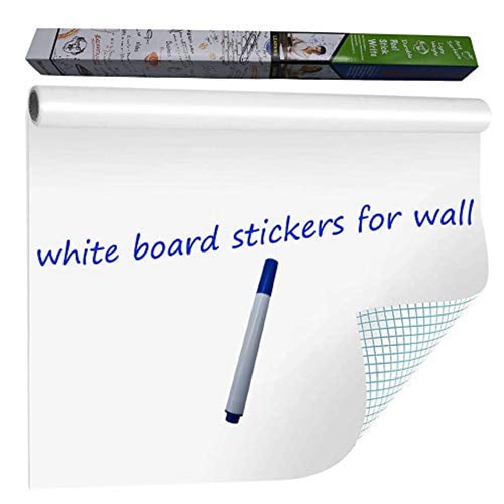 White Dry Erase Decal Adhesive Whiteboard Wallpaper Decal White Board Contact Paper For Refrigerator Desk Office Room Dry Erase Board White Sticker 78 7 x23 6 Inches Walmart