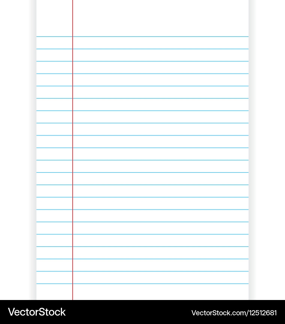 White Lined Paper Sheet Royalty Free Vector VectorStock